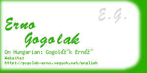 erno gogolak business card